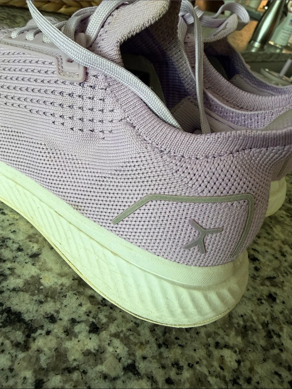 Women's Knit Athletic Sneakers in Light Lavender